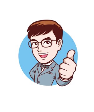卡通年輕男老師頭像矢量圖