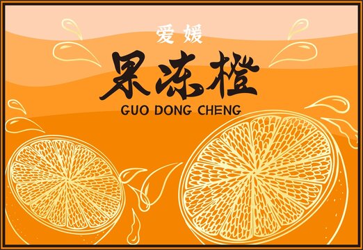 果凍橙包裝插畫