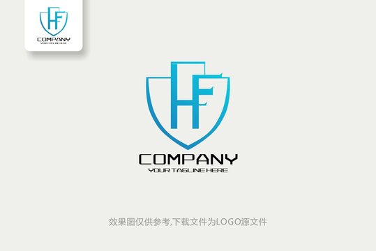 休閑娛樂英文HF字母logo