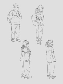 學(xué)生線稿