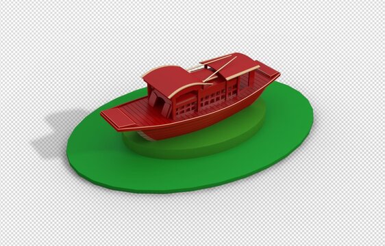 紅船精神3D模型小紅船