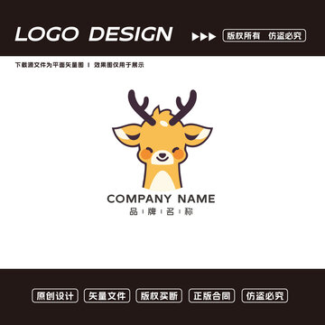 卡通鹿logo標志