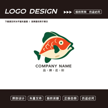 卡通小魚logo標志