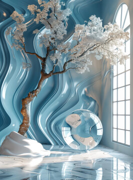 夢幻冰雪櫻花樹室內(nèi)設(shè)計
