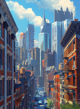 市街景插圖