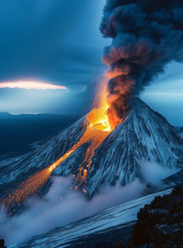 自然力量的壯觀景象一場令人驚嘆的火山噴發(fā)