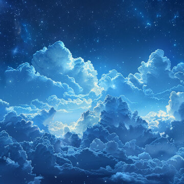 夜空中繁星點(diǎn)點(diǎn)云朵朵朵美麗至極