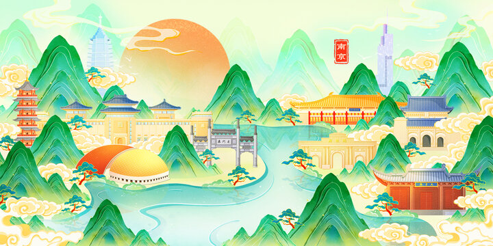 南京城市國潮插畫