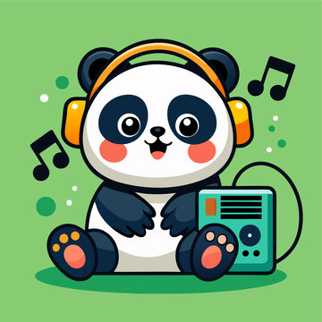熊貓聽(tīng)音樂(lè)