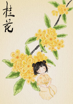 金桂花與女孩