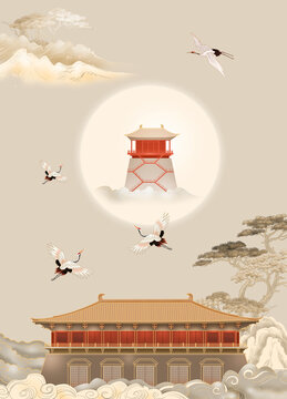 大明宮新中式壁畫