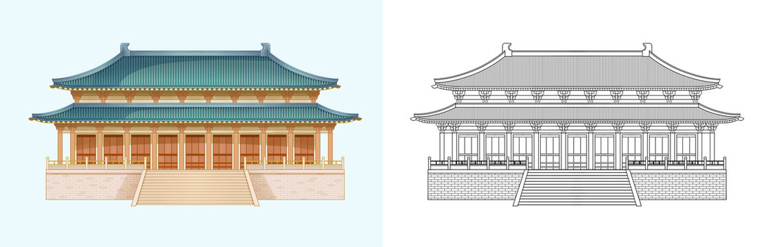 陜西歷史博物館建筑線稿