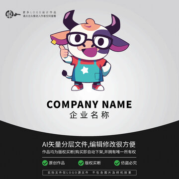 奶牛公牛卡通LOGO