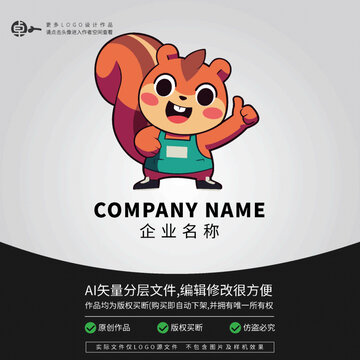 松鼠卡通可愛動(dòng)物L(fēng)OGO
