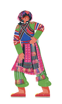 彝族滇西型傳統(tǒng)服飾女性
