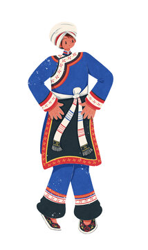 彝族烏蒙山型傳統(tǒng)服飾女性