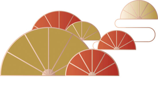 傳統(tǒng)扇形紅金圖案