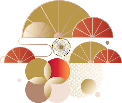 時(shí)尚紅金鏤空剪紙窗花圖案元素