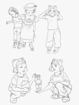 孩子線稿