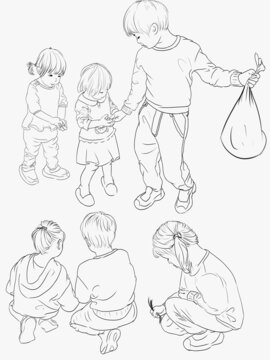 孩子線稿