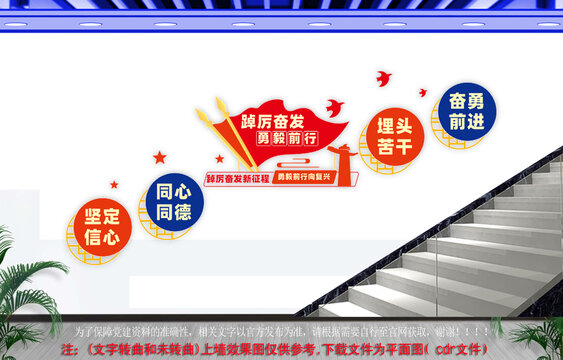 踔厲奮發(fā)勇毅前行樓梯文化墻
