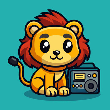 獅子聽音樂