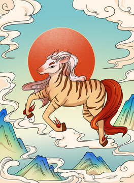 山海經(jīng)手繪鹿蜀