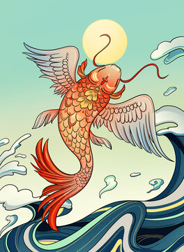 山海經(jīng)手繪文鰩魚
