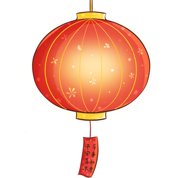 紅色卡通中國(guó)風(fēng)手繪燈籠素材