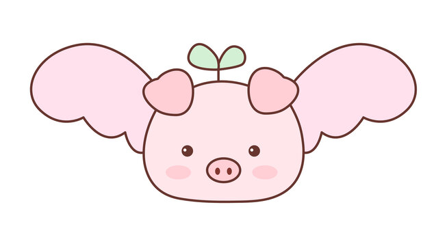可愛(ài)小飛豬插畫