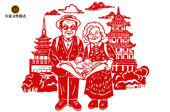 旅游的老年人