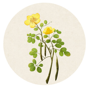 決明子中草藥插畫