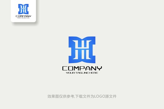 HP字母極簡藍(lán)色創(chuàng)意LOGO