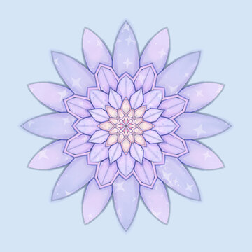藍紫色淡雅花朵紋樣素材