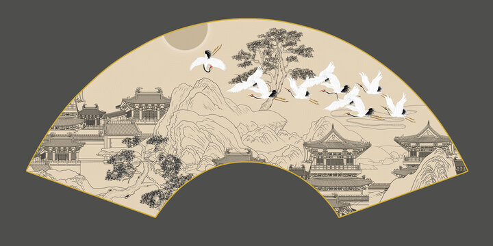 線描山水畫