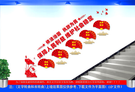 執(zhí)政為民樓梯文化墻