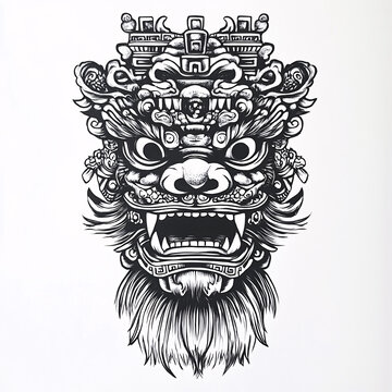 醒獅線條輪廓