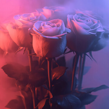 漸變色玫瑰花