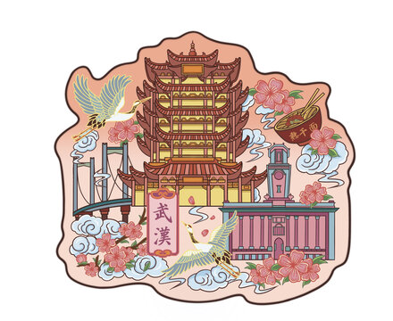 武漢城市冰箱貼