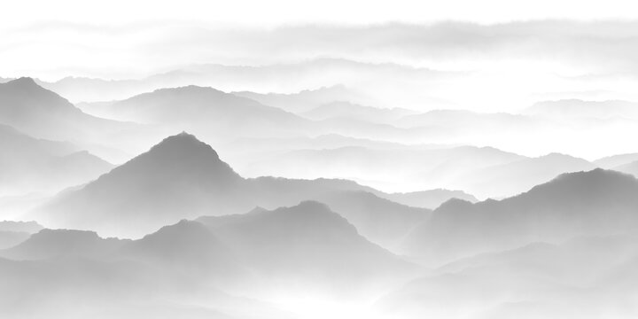 水墨山