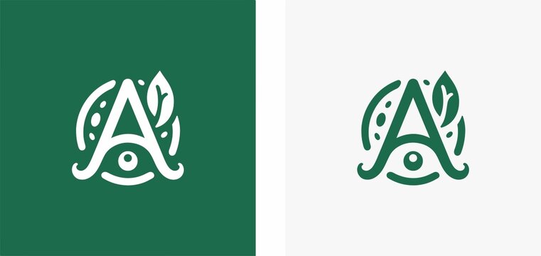咖啡廳標(biāo)志字母A綠色
