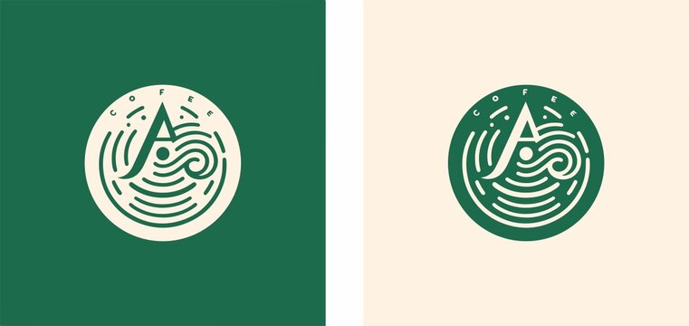 以A為設(shè)計(jì)元素咖啡廳標(biāo)志