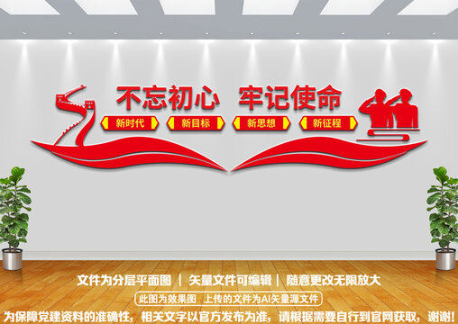 不忘初心文化墻