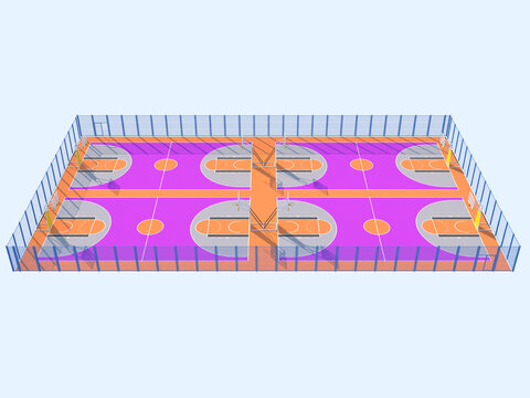 3D國制球場圍網(wǎng)效果圖
