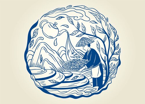 茶葉包裝插畫