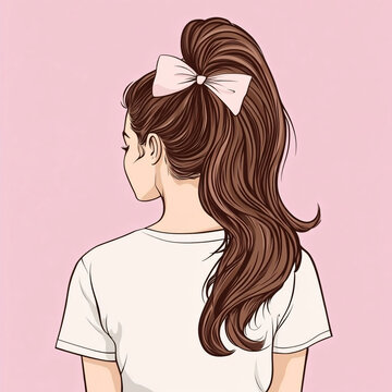 蝴蝶結女孩背面