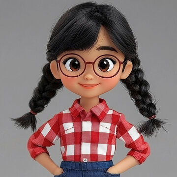 戴眼鏡q版女孩