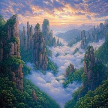 風(fēng)光人間仙境油畫