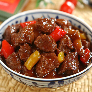 烹汁牛肉粒