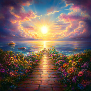 唯美夕陽(yáng)小路